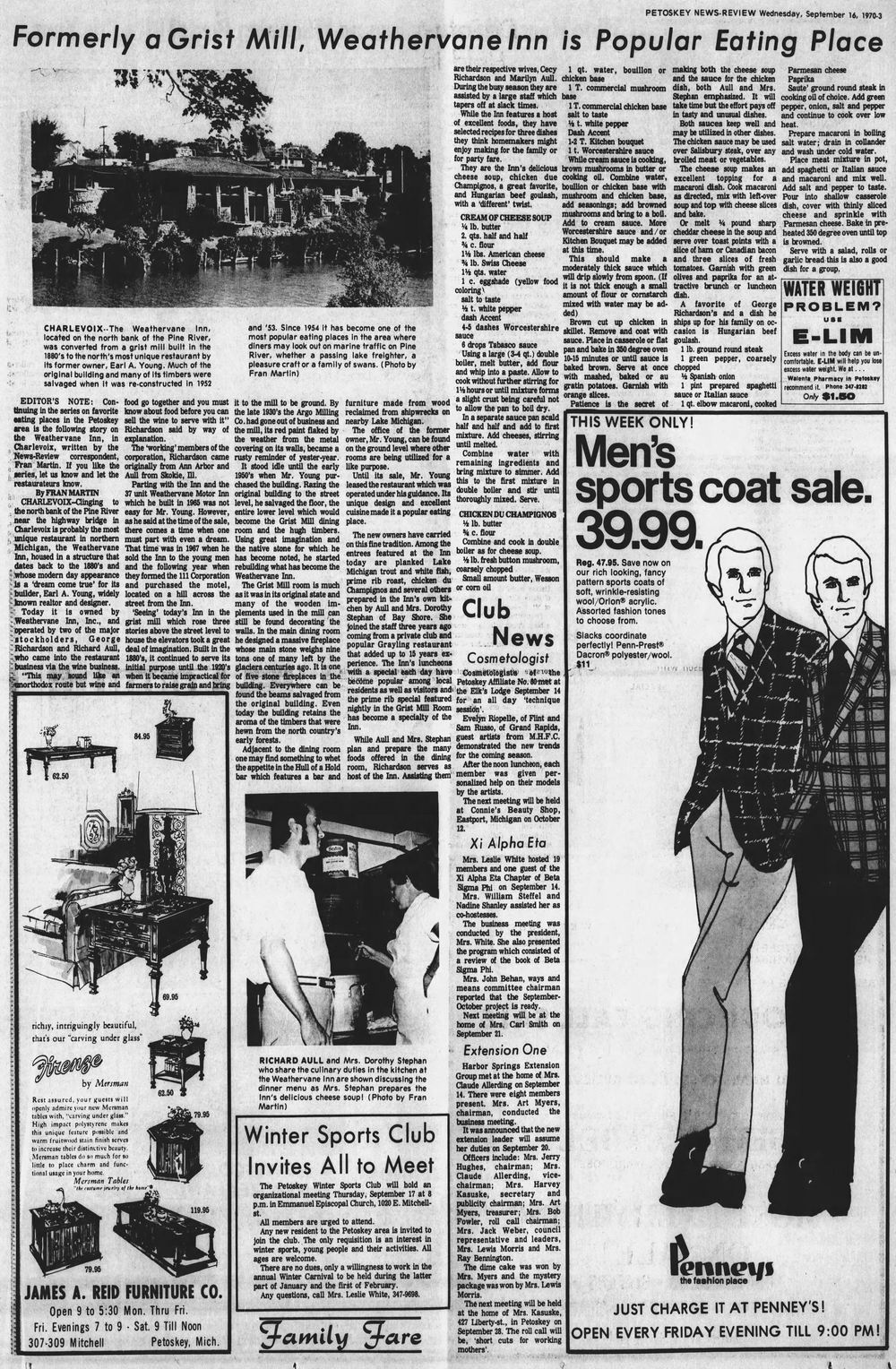 The Lodge (Weathervane Inn, Weathervane Lodge) - Sept 16 1970 Article (newer photo)